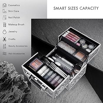 Amazon.com : Frenessa Makeup Case Makeup Box Cosmetic Organizer